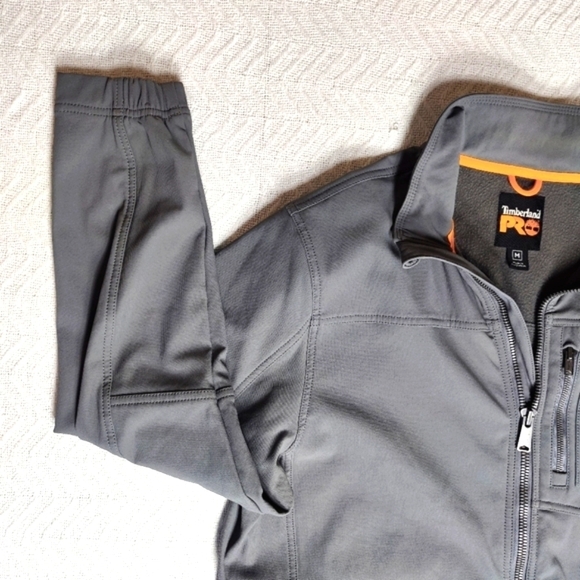 Timberland PRO Power Windproof Gray Softshell Jacket Men's Size medium Biker - Picture 4 of 13